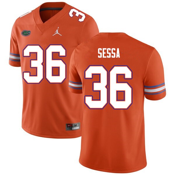 Men #36 Zack Sessa Florida Gators College Football Jersey Orange